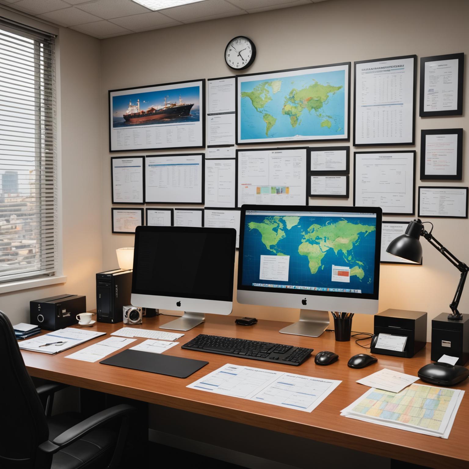 Customs broker reviewing import documentation