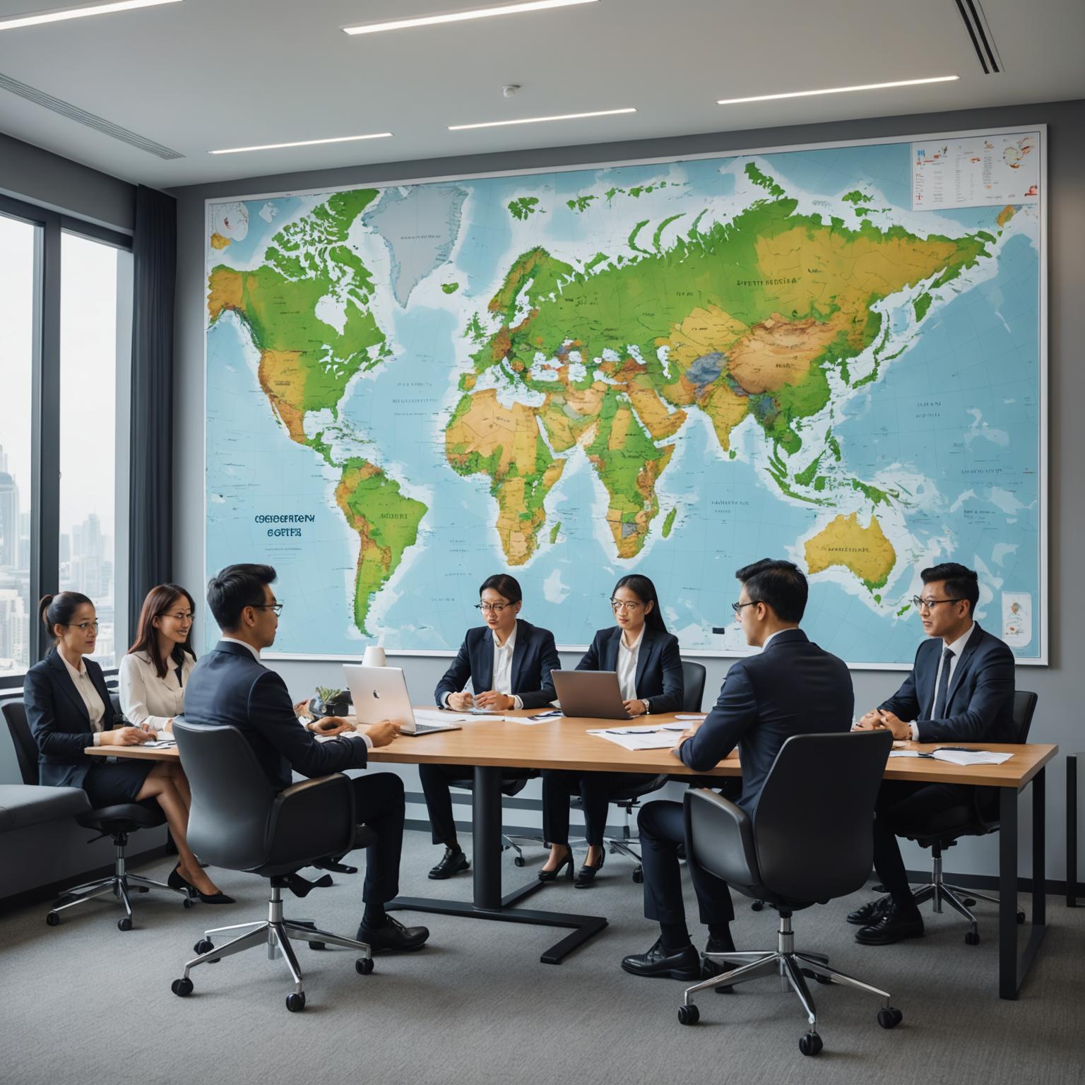 Sparkium operations team reviewing global shipping routes